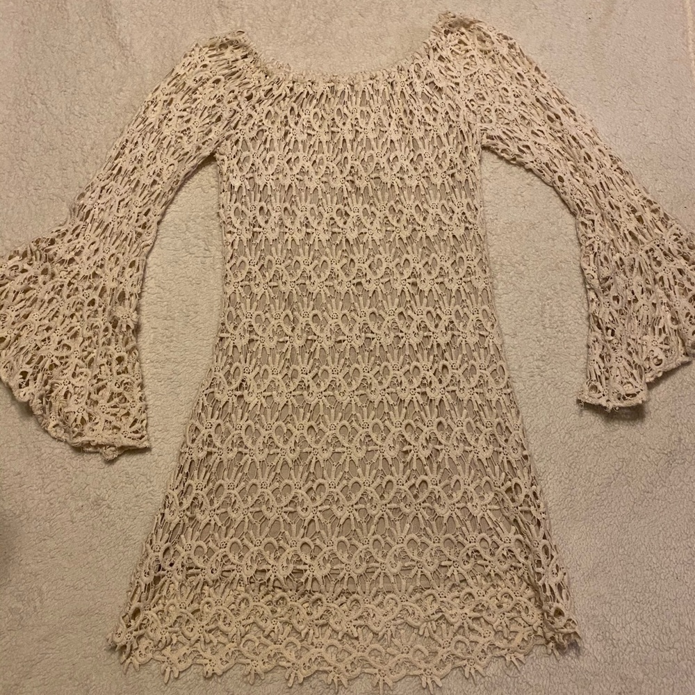 Union of Angels Cream Off the Shoulder Dress